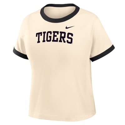 Missouri Tigers Nike Women's Ringer Mod Cropped T-Shirt - Natural