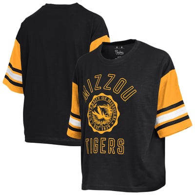  Missouri Tigers Pressbox Women's Sunday Colorblock Seal T-Shirt - Black