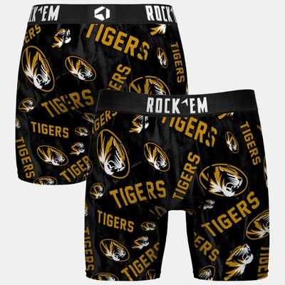  Missouri Tigers Rock Em Youth All Over Logo Boxer Briefs - Black