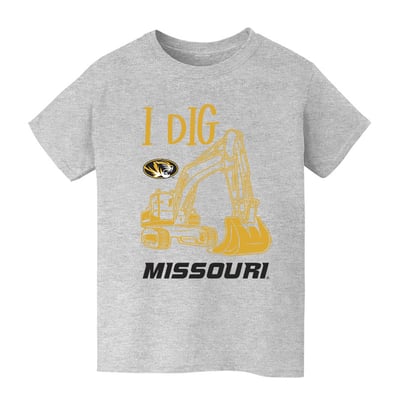 Missouri Tigers Vive La Fete Youth Excavator T-Shirt - Gray