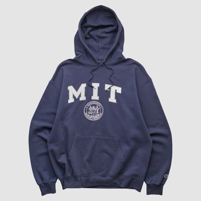 MIT Engineers Champion 2000s Hooded Pullover Sweatshirt - Navy - S by Fanatics Real Vintage