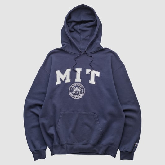 MIT Engineers Champion 2000s Hooded Pullover Sweatshirt - Navy - S by Fanatics Real Vintage
