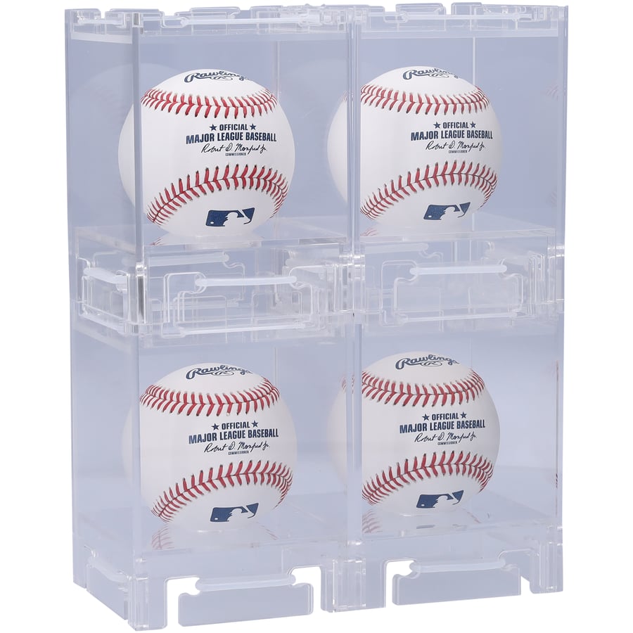 Mlb Case Fanatics Authentic Acrylic Stackable & Collapsible Four Baseball ...