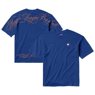 Born x Raised Unisex Major League Script T-Shirt - Blue