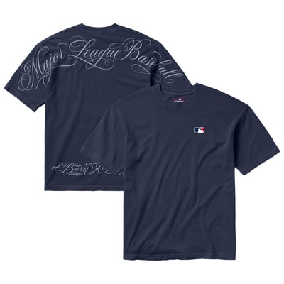 Born x Raised Unisex Major League Script T-Shirt - Navy