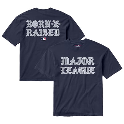 Born x Raised Unisex Major League T-Shirt - Navy