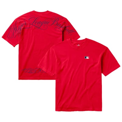 Born x Raised Unisex Major League Script T-Shirt - Red