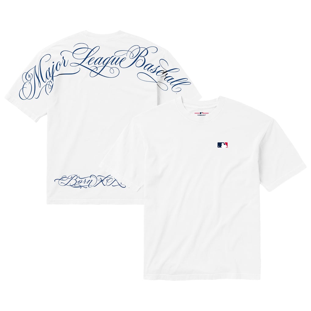 Born x Raised Unisex Major League Script T-Shirt - White