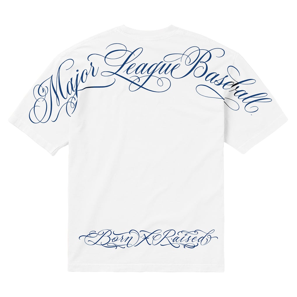 Born x Raised Unisex Major League Script T-Shirt - White