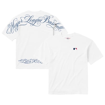 Born x Raised Unisex Major League Script T-Shirt - White