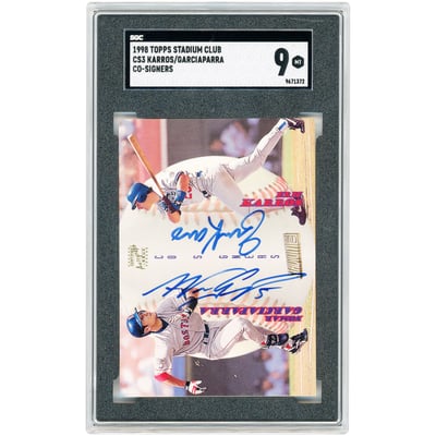 Eric Karros & Nomar Garciaparra Autographed 1998 Topps Stadium Club Co-Signers #CS3 SGC Authenticated 9 Card 