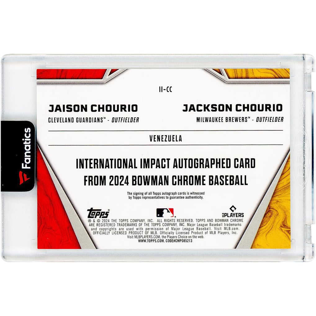Jackson Chourio & Jaison Chourio Autographed 2024 Bowman Chrome 