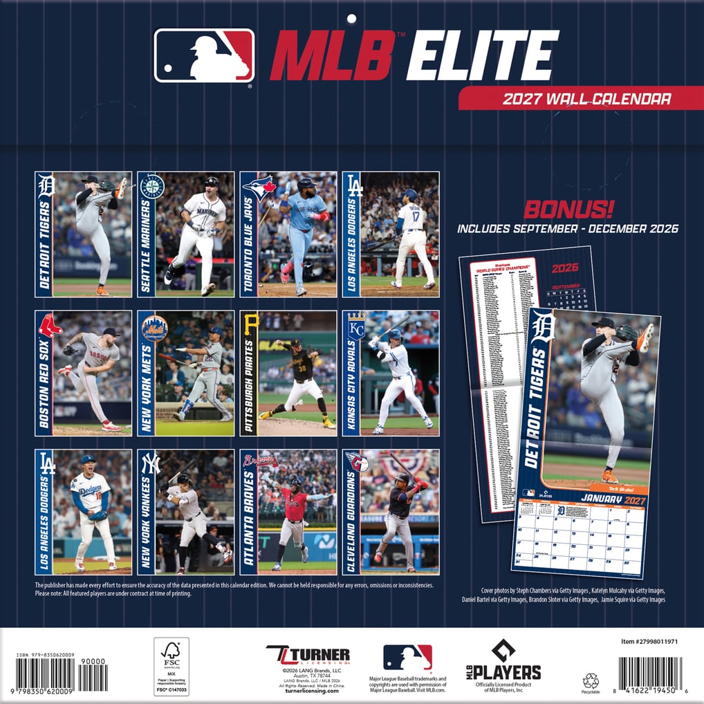 MLB 12" x 12" 2027 Wall Calendar