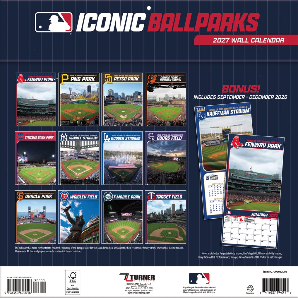 MLB Multi-Team 12" x 12" Stadium Wall Calendar