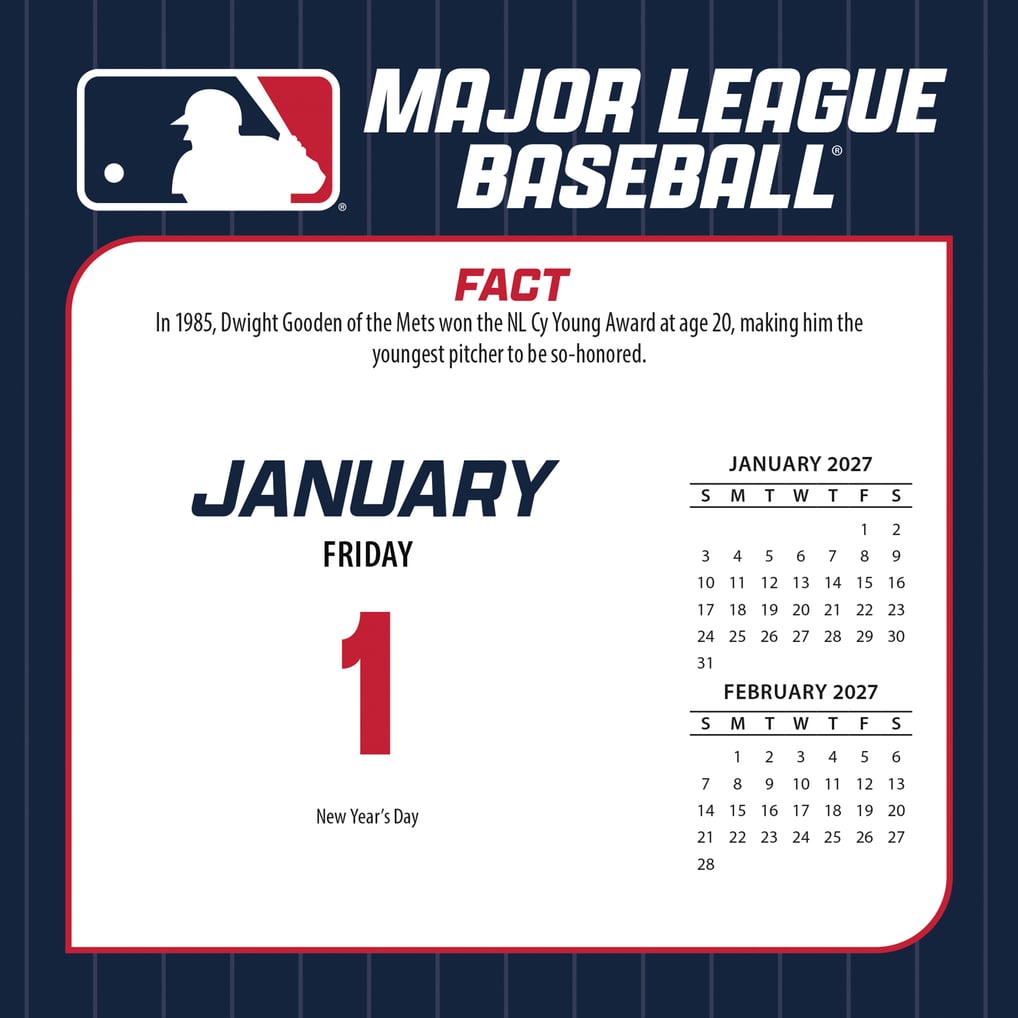 MLB Multi-Team 2027 Box Calendar