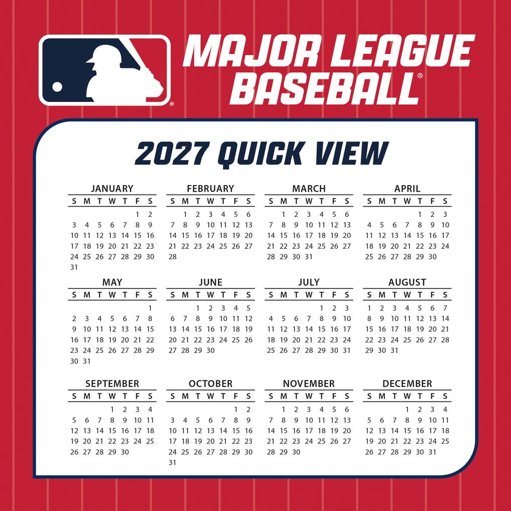 MLB Multi-Team 2027 Box Calendar