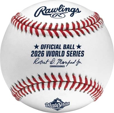 Rawlings 2026 MLB World Series Logo Baseball with Case