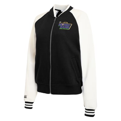 WEAR by Erin Andrews Women's WWE Money In The Bank 2026 Varsity Fleece Full-Zip Jacket - Black