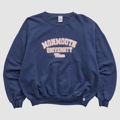 Monmouth Hawks Russell 2000s Pullover Sweatshirt - Navy - 2XL by Fanatics Real Vintage
