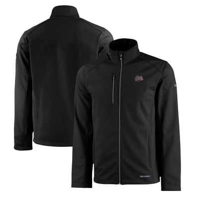  Montana Grizzlies Cutter & Buck Evoke Eco Softshell Recycled Full-Zip Jacket - Black