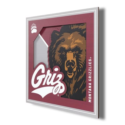 Montana Grizzlies 12" x 12" 3D Logo Wall Art