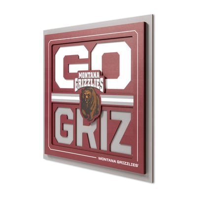 Montana Grizzlies 12" x 12" Slogan Series 3D Wall Art
