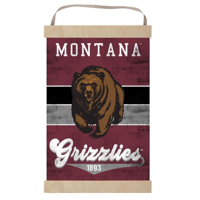 Montana Grizzlies Retro Logo Banner Sign