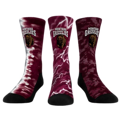 Montana Grizzlies Rock Em Unisex Three-Piece Team Tones Crew Socks Set