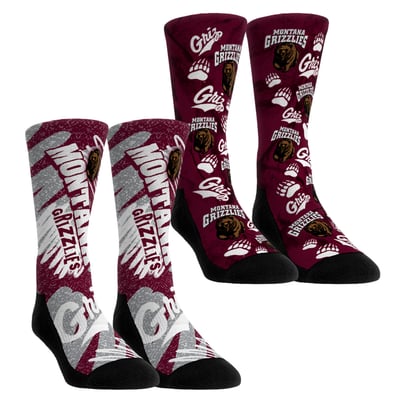 Montana Grizzlies Rock Em Unisex Two-Piece Team Blast Crew Socks Set