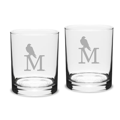Montevallo Falcons Team Design 14oz. Classic Double Old Fashion Glass Set