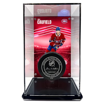 Cole Caufield Montreal Canadiens Fanatics Authentic Tall Puck Display Case with Image