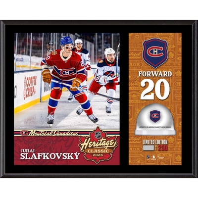 Juraj Slafkovsky Montreal Canadiens Fanatics Authentic 12" x 15" 2026 NHL Heritage Classic Sublimated Plaque with Game-Used Ice - Limited Edition of 250