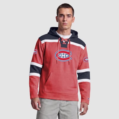  Montreal Canadiens Champion Lacer Fleece Hockey Hoodie - Red