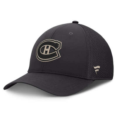 Montreal Canadiens Fanatics Authentic Pro Road Meshback Stretch Hat - Charcoal
