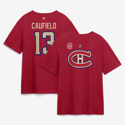 Cole Caufield Montreal Canadiens Fanatics 2026 NHL Heritage Classic Name & Number T-Shirt - Red