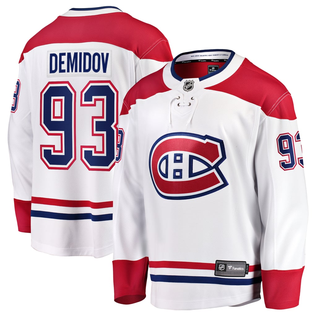 Men's Montreal Canadiens Ivan Demidov Fanatics White Away Breakaway Jersey