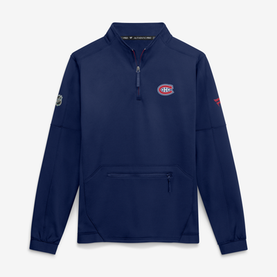 Montreal Canadiens Fanatics Authentic Pro Rink Fleece Quarter-Zip Pullover - Navy
