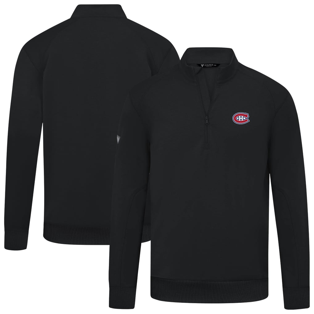 Montreal Canadiens Levelwear Upright Tri-Blend Quarter-Zip Pullover - Black