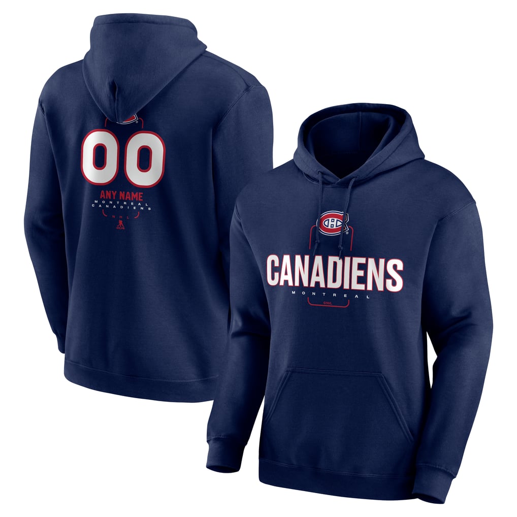 Montreal Canadiens Personalized Name & Number Midfielder Pullover Hoodie - Navy