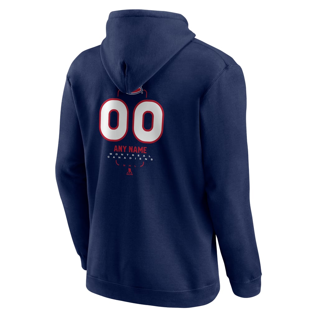 Montreal Canadiens Personalized Name & Number Midfielder Pullover Hoodie - Navy