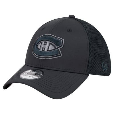  Montreal Canadiens New Era Blackout 39THIRTY Stretch Hat - Black