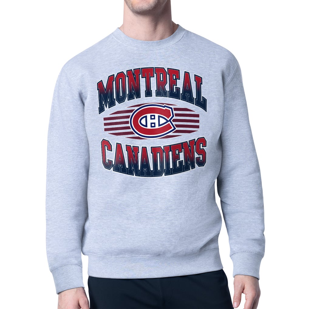Montreal Canadiens Starter Team Grit Graphic Fleece Pullover Sweatshirt - Gray