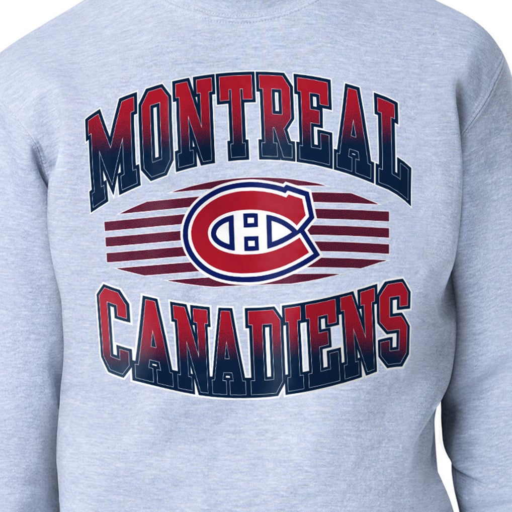 Montreal Canadiens Starter Team Grit Graphic Fleece Pullover Sweatshirt - Gray
