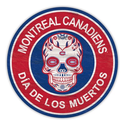 Montreal Canadiens 12" Sugar Skull Circle Sign