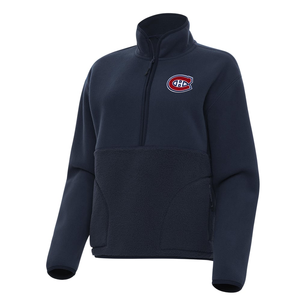 Montreal Canadiens Antigua Women's Figure Half-Zip Pullover Sweatshirt - Navy
