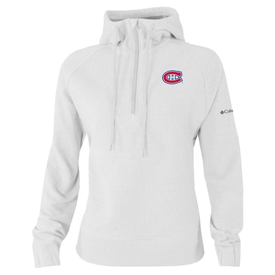 Montreal Canadiens Columbia Women's Half-Zip Swingcraft Tri-Blend Hoodie - White
