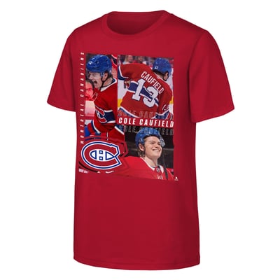 Cole Caufield Montreal Canadiens Outerstuff Youth All For One T-Shirt - Red