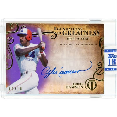 Andre Dawson Montreal Expos Autographed 2015 Topps Tribute Foundations Of Greatness Purple #THEN-AD #10/10 Card 