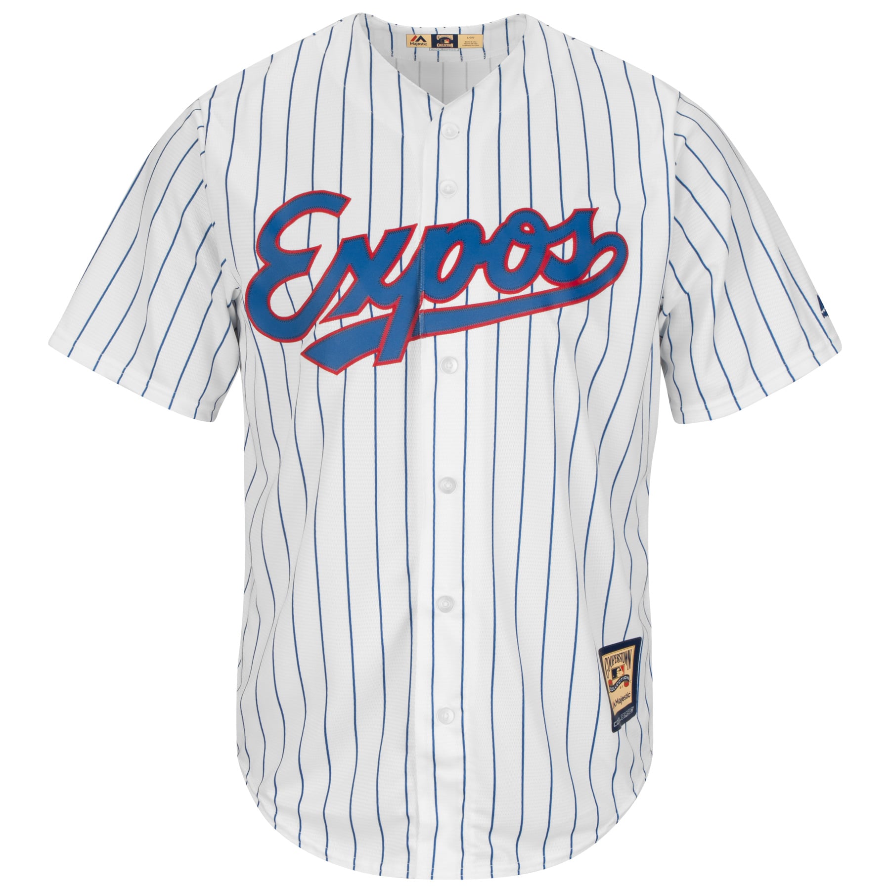 Men's Montreal Expos Majestic White/Royal Cooperstown Collection
