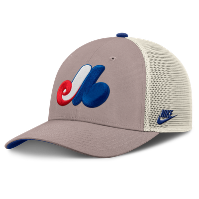 Montreal Expos Nike Rise Adjustable Trucker Hat - Khaki